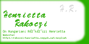 henrietta rakoczi business card